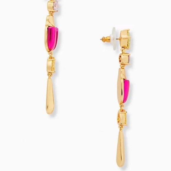 $88 Kate Spade ‘Love Bug’ Beetle Magenta Linear Earrings - Picture 2 of 6
